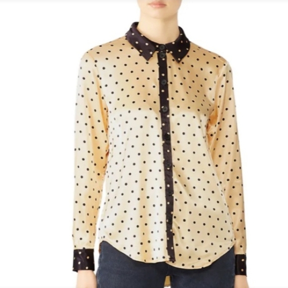 Stine Goya Maxwell Top in Dots Gold Black Extra Small - Picture 2 of 8